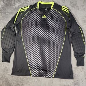 Adidas Men's 2XL Black Neon Goalkeeper Jersey Climalite Padded Soccer L/S Shirt
